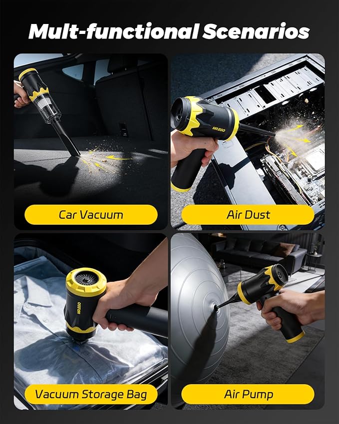 Mr.ego Cordless Handheld Car Vacuum Cleaner, 20000Pa High-Power Suction Mini Vacuum, 4-in-1 Portable Vacuum for Car, Home, Office & Desk Cleaning