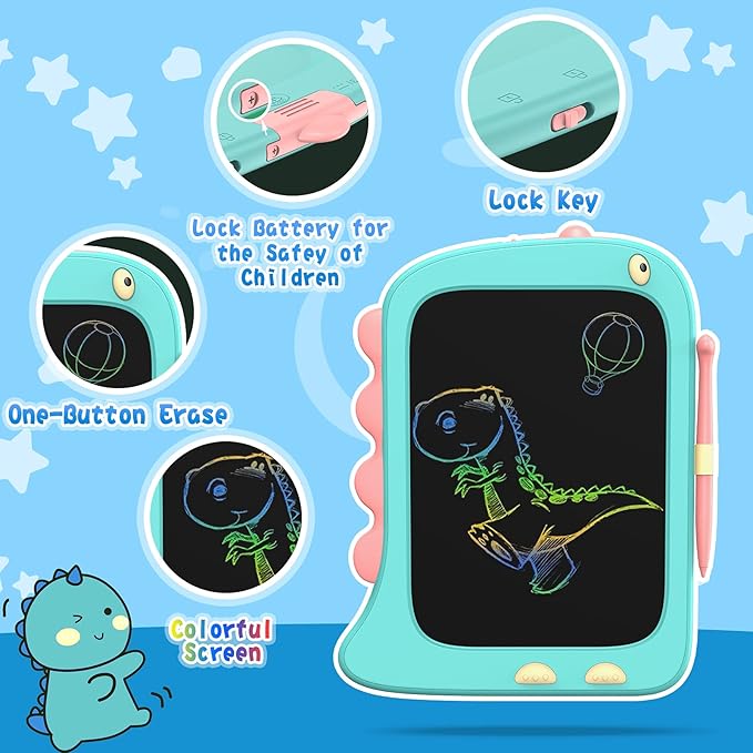 ORSEN 8.5 Inch Doodle Board Drawing Tablet - Dinosaur Toy Gift for Kids 3-7 Years Old