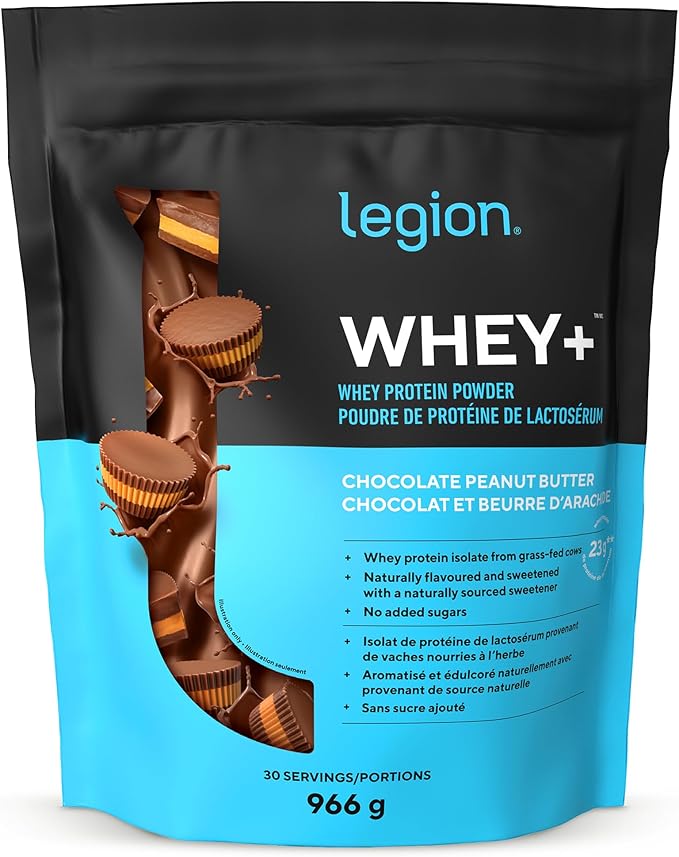 LEGION Whey+ Protein Whey Isolate from Grass Fed Cows - Whey Protein Isolate Powder Low Calorie, Non-GMO, Sugar Free, Lactose and Gluten Free, All Natural Protein Powder for Men & Women (30 Servings)
