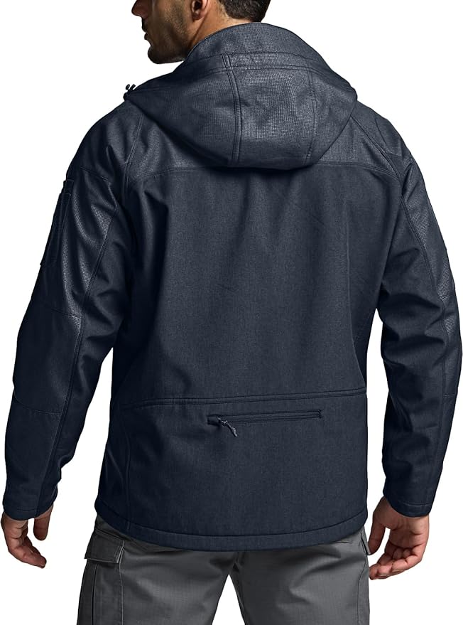 CQR Men's Tactical Softshell Jacket, Winter Warm Fleece Lined Coat, Water Resistant Outdoor Hunting Hiking Rain Windbreaker