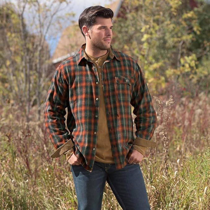 Legendary Whitetails Men's Flannel Shirt Long Sleeve Button Down 100% Cotton