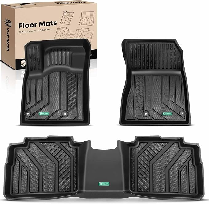YHTAUTO Floor Mats Compatible with Nissan Rogue 2021-2026 Not Rogue Sport or Select, TPE All Weather Car Mats Waterproof Anti-Slip Odorless Floor Liner, Interior Car Accessories Front & 2nd Row Liner