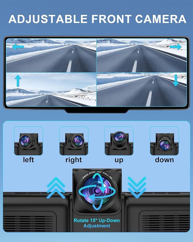 HK3 Carplay Screen for Car, 10.26’’ Wireless Apple Car Play & Android Auto Touch Screen, 4K Dash Cam, 1080P Backup Camera, Car Stereo, GPS Navigation/Mirror Link/Bluetooth/Voice Control, Plug and Play