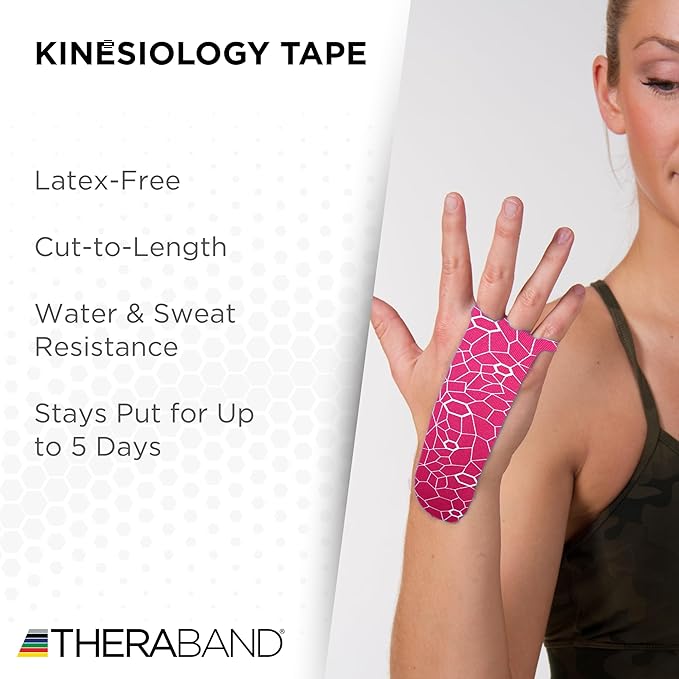 THERABAND Kinesiology Tape, Roll, with XactStretch Indicatorsv Water Resistant, Cut-to-Length