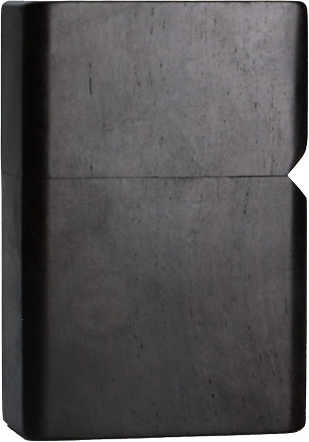 Natural Ebony Black Wood Carved Lighter Shell Box For Zippo Module (Zodiac Rabbit)