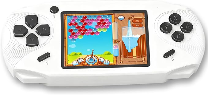 16 Bit Handheld Games for Kids Adults 3.0'' Large Screen Preloaded 100 HD Classic Retro Video Games USB Rechargeable Seniors Electronic Game Player Birthday Xmas Present (White)