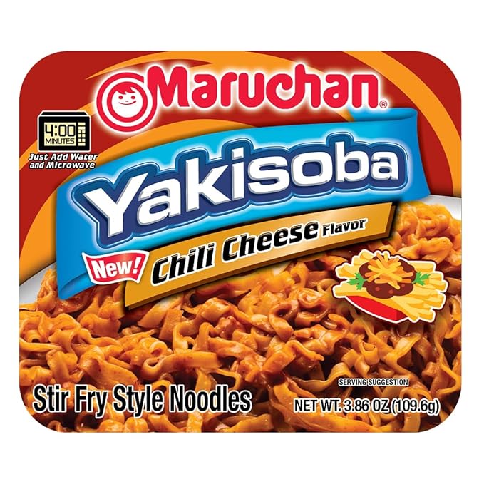 Maruchan Yakisoba Chili Cheese, Japanese Instant Ramen Noodles, 3.86 Oz, 8 Count