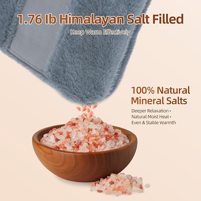Comfytemp Himalayan Salt Weighted Heating Pad, Natural Moist Heating Pad for Back & Abdomen Comfort, Birthday Gifts for Women Men Mom Dad, 12"×24", FSA Eligible HSA，Electric Heat Warm with Auto-Off