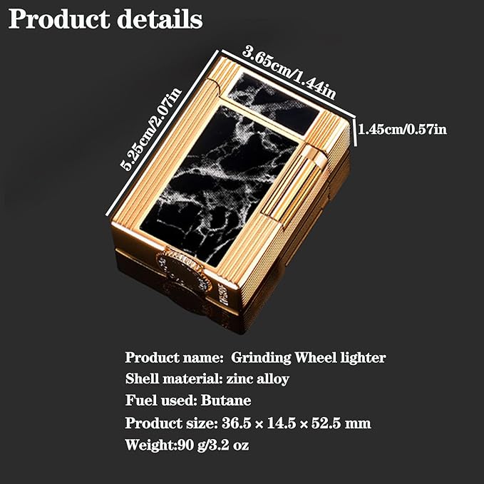 Classic Brushed Gas Lighters, Zinc Alloy Refilled Butane Lighter, Side Wheel Frosted Lighter, Adjustable Flame Flip Lighters, for Outdoor, Camping, Men's Gifts (Silver Black)