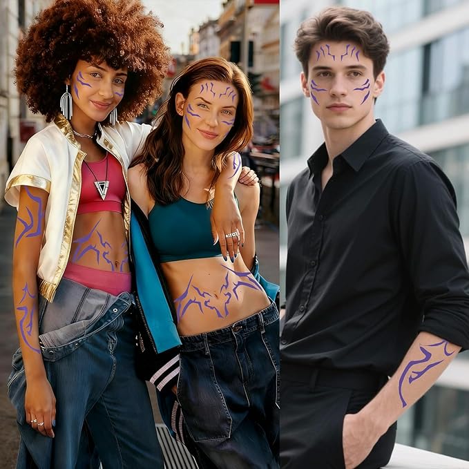Kpop Anime Rumi Cosplay Temporary Tattoos Stickers, 8 Sheets Rumi Tattoos, Cosplay Costume Accessories, Cosplay, Festivals, Dance Parties, and Raves, Waterproof