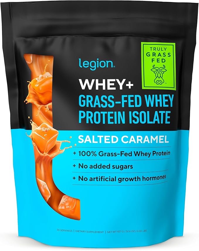 LEGION Whey+ Protein Whey Isolate from Grass Fed Cows - Whey Protein Isolate Powder Low Calorie, Non-GMO, Sugar Free, Lactose and Gluten Free, All Natural Protein Powder for Men & Women, 30 Servings