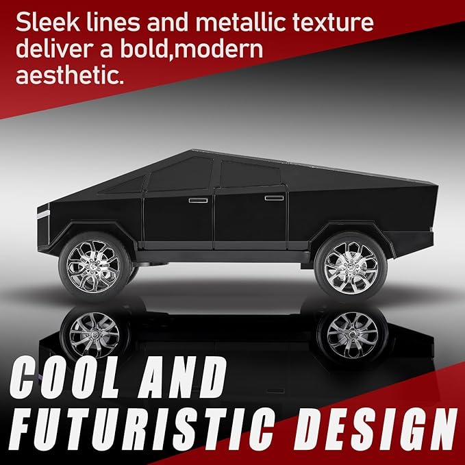 Portable Car Model Bluetooth Speaker with HD Stereo Sound, TWS Dual Pairing, LED Display, Truck-Style Wireless Speaker for Home, Office, Gaming & Collectible Display (Black)