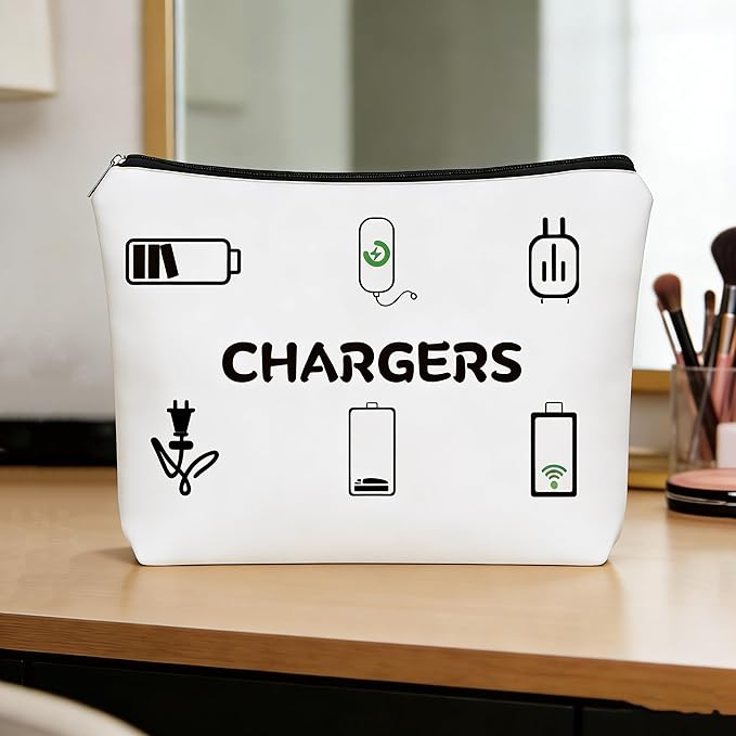 Charger Makeup Bags, Cables Organizer Bag Gifts, Travel & Small Cosmetic Zipper Pouch, Suitable for Travel Or Vacation Toiletries, Daily Use for Birthday Women And Girls Gifts