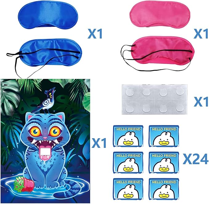 Demon Hunters Birthday Decorations, Derpy Party Games for Boys Girls, Large Poster 24PCS Letter Stickers for Kpop Party Supplies