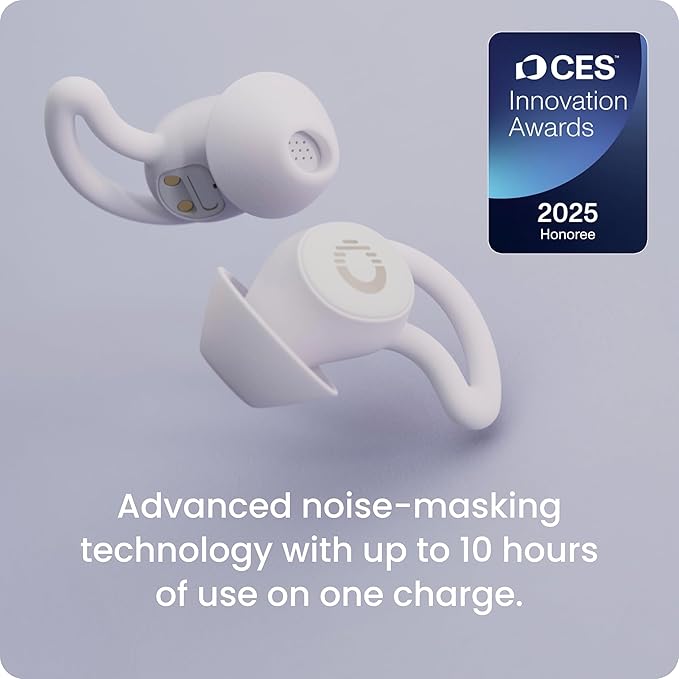 Ozlo Sleepbuds® | Comfortable Side Sleeper Headphones | Up to 10 Hours of Bluetooth LE Streaming | Science-Backed Sleep Sounds | Snore Blocking Comfortable Earbuds