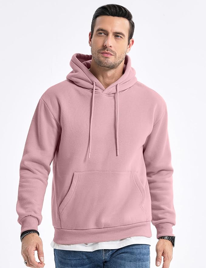 JMIERR Mens Casual Cotton Hooded Collar Drawstring Hoodies Pullover Sweatshirts Casual Long Sleeve Shirts