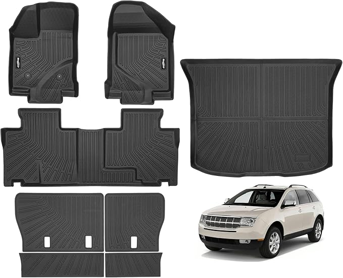 Floor Mats for 2007-2014 Ford Edge/2007-2015 Lincoln MKX, Trunk Mat and Backrest Mat All Weather TPE Protector for Ford Edge Accessories