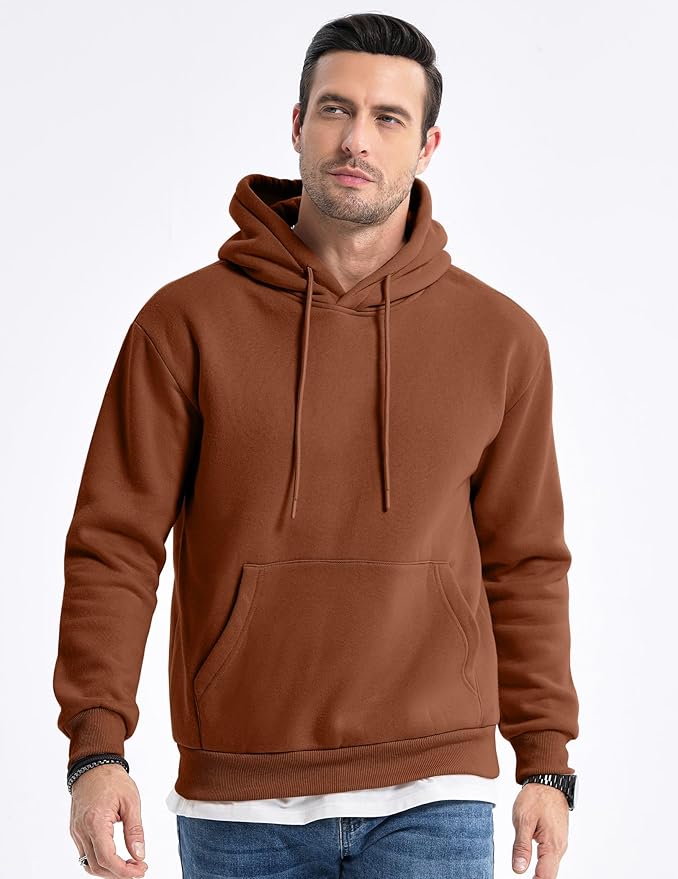 JMIERR Mens Casual Cotton Hooded Collar Drawstring Hoodies Pullover Sweatshirts Casual Long Sleeve Shirts