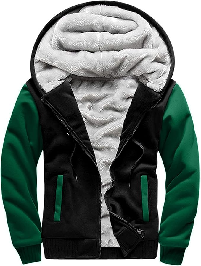 MACHLAB Men's Pullover Winter Workout Fleece Hoodie Jackets Full Zip Wool Warm Thick Coats