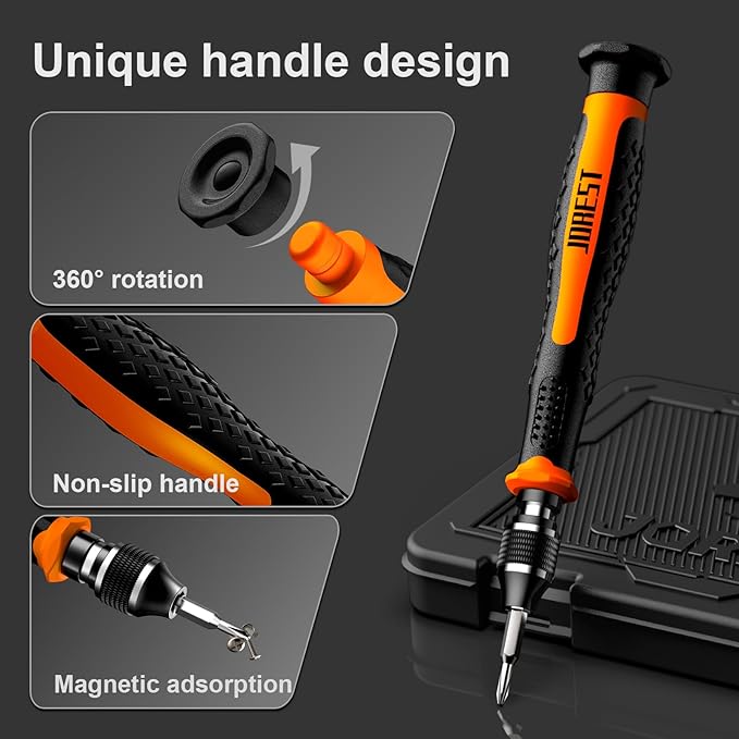 JOREST 40Pcs Small Precision Screwdriver Set with Torx Triwing Phillips, Mini Repair Tool Kit for Macbook, Computer, Laptop, PC, iPhone, PS5, Xbox, Switch, Glasses, Watch, Ring Doorbell, Electronics