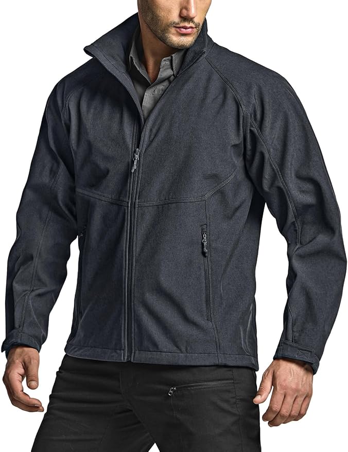 CQR Men's Tactical Softshell Jacket, Winter Warm Fleece Lined Coat, Water Resistant Outdoor Hunting Hiking Rain Windbreaker