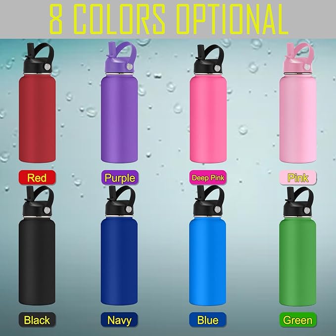 Custom Water Bottle 12/18/24/32/40oz Personalized Water Bottles for Kids Engraved Name Personalized Stainless Steel Water Bottles with Straw Lid