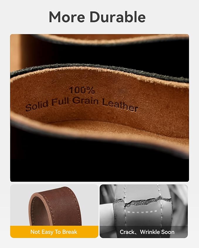 CHAOREN Mens Belt Leather Ratchet Belt - Customizable Fit, Effortless Style (35mm)