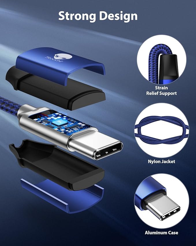 Stouchi USB C to 3.5mm Female Adapter, Type C Headphone Audio Jack Cable Cord Hi-Fi Dongle for iPhone 17/16 /15, Pixel 9/8 /7/6, iPad, Samsung Galaxy S25 S24 S23 Ultra -Blue 2 Packs