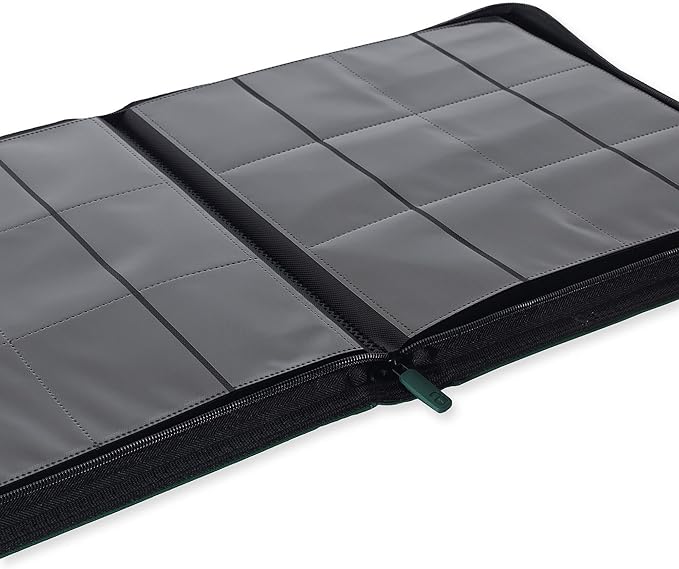 Vault X 12 XL Pocket Trading Card Zip Binder - 624 cards, Premium Exo-Tec Album Material, 26 Side-Loading Pages, Folder for Collectible Card Games, Sports, TCG (Green)