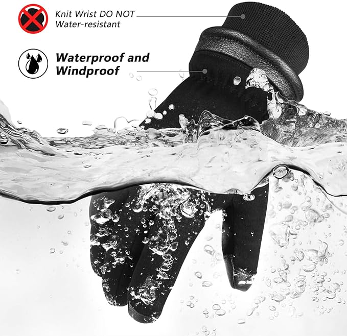 OZERO Waterproof Winter Gloves Men Women: Touchscreen Thermal Insulated Ski Snow Gloves Motorcycle in Cold Weather Warm Gifts