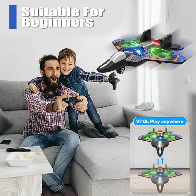 4DRC V32 Foam Remote Control Airplanes RC Planes for Kids Adults, RC Airplane Fighter Jet with Light, 360° Flip Fighter Jet Toys