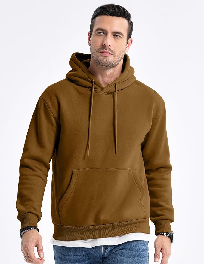 JMIERR Mens Casual Cotton Hooded Collar Drawstring Hoodies Pullover Sweatshirts Casual Long Sleeve Shirts