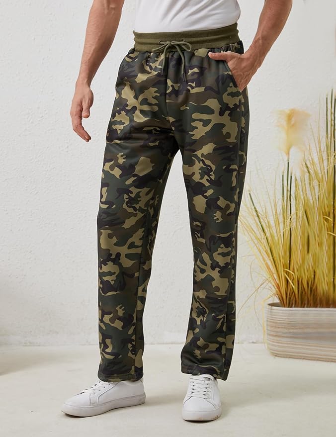 Gihuo Men's Winter Fleece Pants Sherpa Lined Sweatpants Active Running Jogger Pants