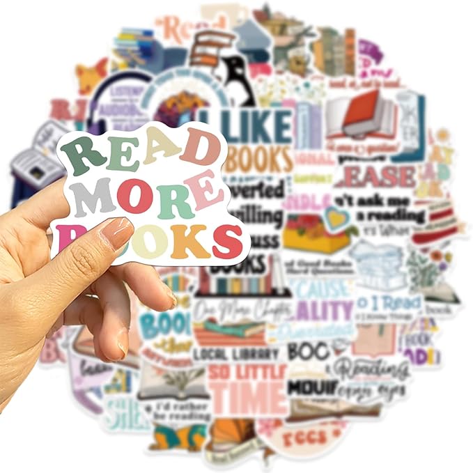50pcs Reading Stickers for Laptop Water Bottle,Book Lover,Bookish for Kindle Gifts Accessories for Adults