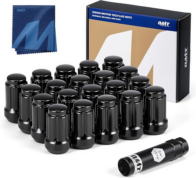 Orion Motor Tech M12x1.25 Spline Lug Nuts with Cone Seat, Wheel Accessories Compatible with 1993-2022 Nissan Altima, 1988-2022 Nissan Maxima, 1997-2023 Subaru Forester Aftermarket Wheel, Set of 20