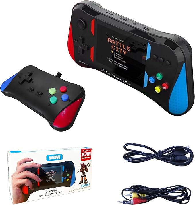 Handheld Game for Kids, Preloaded 500 Retro Video Games, Portable TV Video Gaming Player, Portable Gaming Player Rechargeable Battery 3.5" LCD Screen for Grandkids Christmas Games