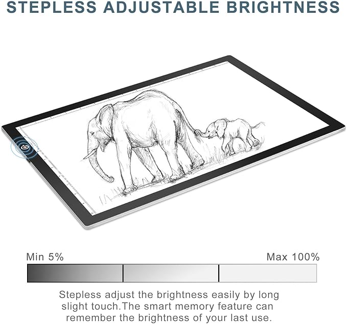 LitEnergy A3 LED Copy Board Light Tracing Box, Ultra-Thin Adjustable USB Power Artcraft LED Trace Light Pad for Tattoo Drawing, Streaming, Sketching, Animation, Stenciling
