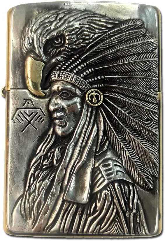 Brass Lighter Case Handmade Gift for Men,Lighter Pouches Protective Storage Case Holder for Father, Boyfriend, Husband Stylish Design for Home Everyday Carry Outdoor Hiking Camping
