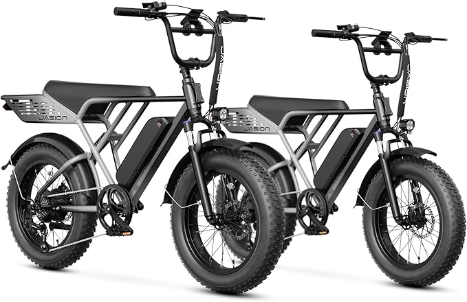 Jasion RetroVolt Electric Bike for Adults, 1500W/2000W Peak - 30/38MPH Electric Dirt Bike, 48V-52V, 13AH/20AH Battery, 65/90Miles Max Range Electric Motorcycle, 20'' X 4'' Fat Tire All-Terrain E-Bike