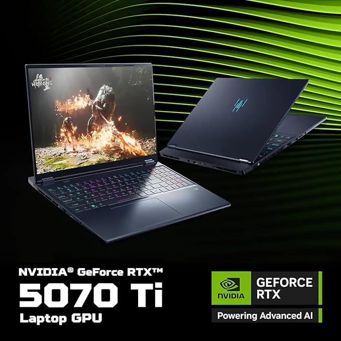 acer Predator Helios Neo 16S AI Gaming Laptop | Intel Ultra 9 275HX | NVIDIA RTX 5070Ti | 16" 2.5K WQXGA 240Hz 2ms OLED Display | RGB Backlit KB | Win 11 Pro | w/Redragon Bundle 64 GB DDR5 + 1 TB SSD
