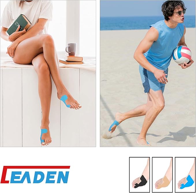 IEADEN Precut Kinesiology Tape for Bunion, 40 Pcs, Bunion Corrector & Relief, Big Toe Support and Pain Relief, Breathable Hypoallergenic Latex-Free Tape, (Beige)