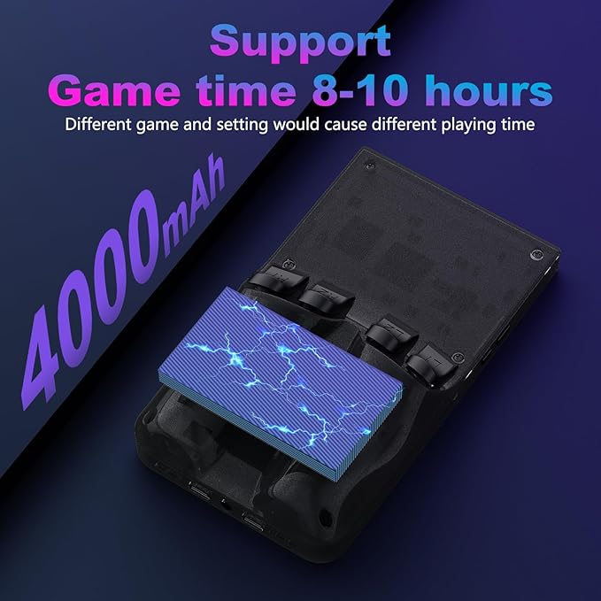 R36MAX Retro Handheld Game Console, 4.0 Inch 720x720 IPS Screen, 128GB Built-in 22000+ Classic Game, Portable Hand Held Open Source Linux System, 4000mAh Battery Retro Gaming Console(Black 128GB)