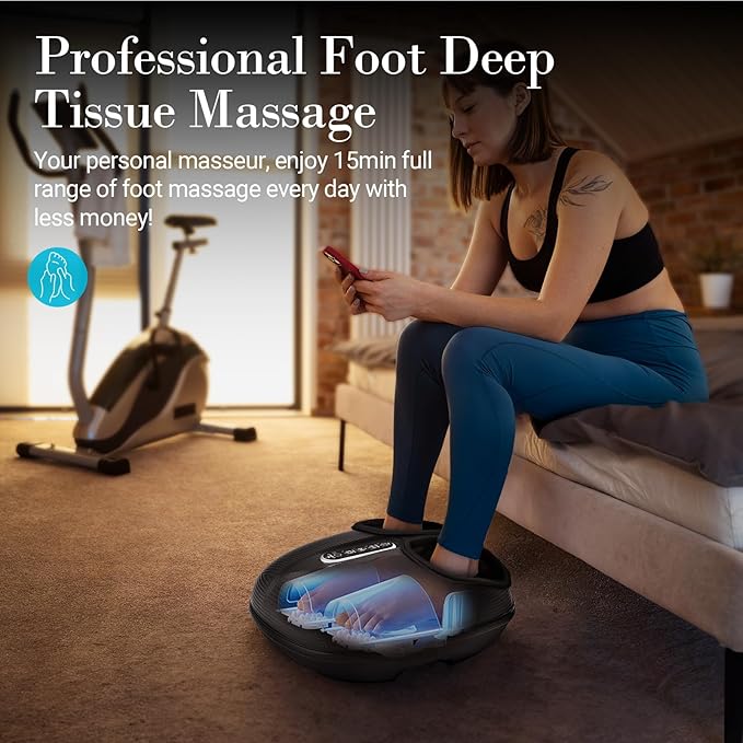 Foot Massager with Heat FSA Eligible HSA, Shiatsu Feet Massager with Remote Control, Multi-Level Compression Deep Knead Foot Massage for Neuropathy & Plantar Fasciitis, Gifts for Women Men