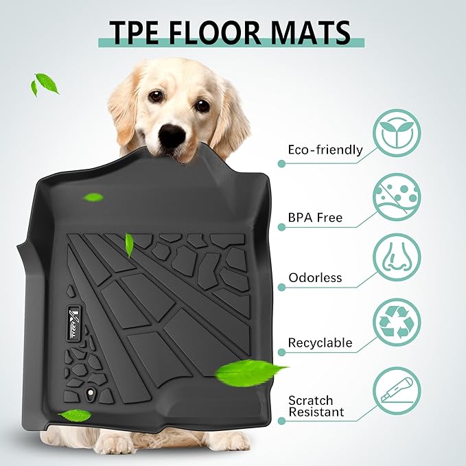 KARPAL Floor Mats for 2001-2007 Chevy Silverado/GMC Sierra 1500/2500/3500 (Only Fit Extended Cab Classic Body Style), All-Weather TPE Custom Fit Floor Liners Car Accessories