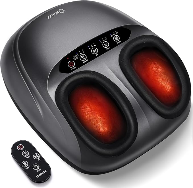 Shiatsu Foot Massager Machine with Heat & Remote, 2026 Upgraded Deep Kneading Feet Massager for Plantar Fasciitis & Neuropathy, 3 Heat Levels, Multi-Mode Massage, Auto-Off Timers, Gifts for Women Men