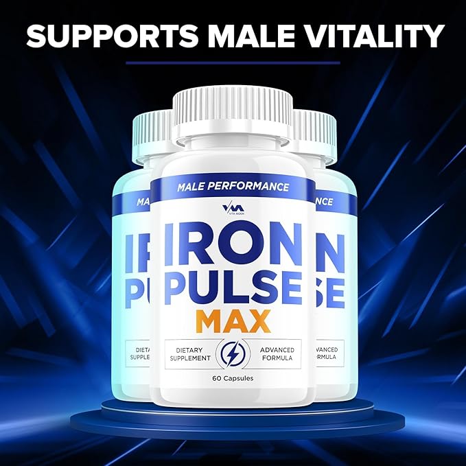 (1 Pack) Iron Pulse Max Advanced Formula Pills, IronPulse Max Support Supplement, IronPulseMax Overall Wellness, Maximum Strength (60 Capsules)