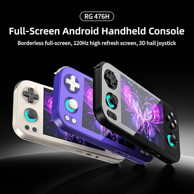 RG476H Retro Game Console Android 13 System Unisoc T820 RG 476H Handheld Game 4.7-inch LTPS Multi-Touch Screen Online Fighting Joystick Supports Output WiFi 5000mAh 8+ 128GB (RG476H-Black-new)