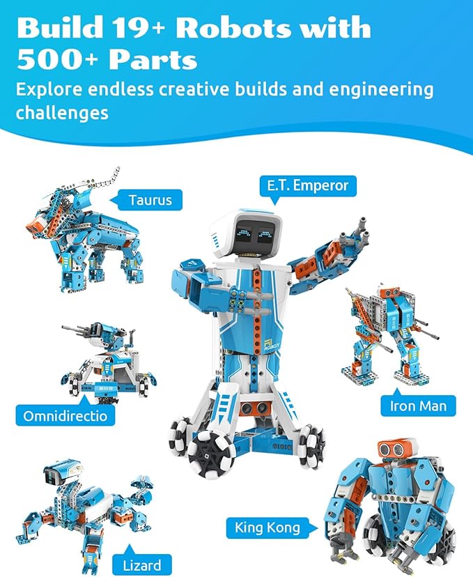 WhalesBot E9 Pro Coding Robot Building Kit with 12 Servo Motor Joints for Kids Ages 12-18, Learn Scratch & Python Programming, STEM Educational Engineering Science Toys for Teen Boys & Girls