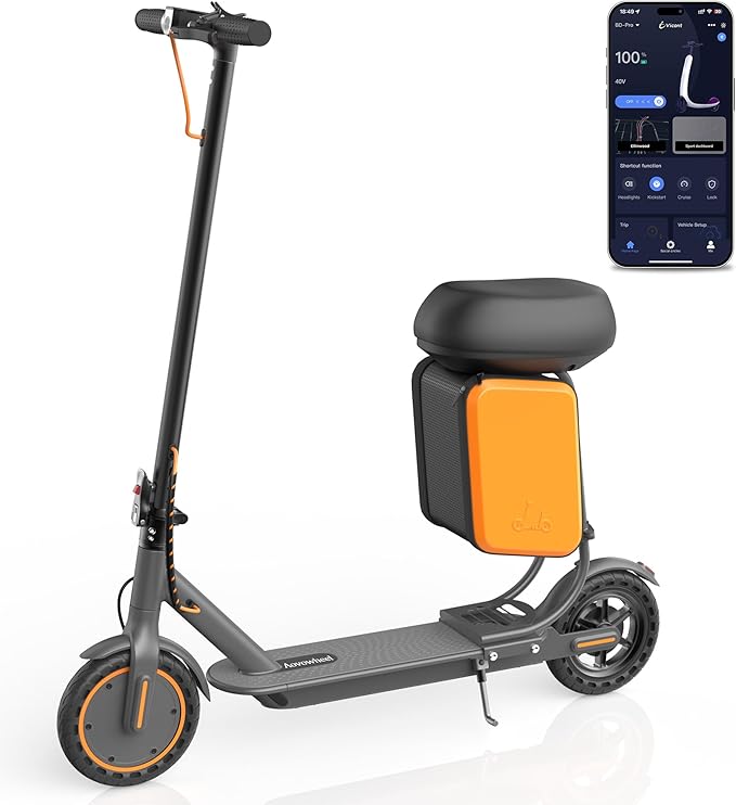 Electric Scooter for Adults, Folding E Scooter with 350W/500W Motor 16-24 Mph Top Speed, Max 15-60 Miles Long Range, 6.5''/8.5''/10''/14'' Solid Tires Commuting Scooters, Dual Brakes, APP
