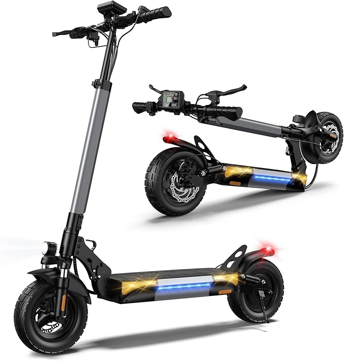 iScooter Electric Scooter, 800W Motor E-Scooter Up to 25/28 Miles Range, Top Speed 25/28 MPH,10" Off Road escooter Tires,Adjustable Handlebar Height, Folding Commuting Electric Scooter for Adults